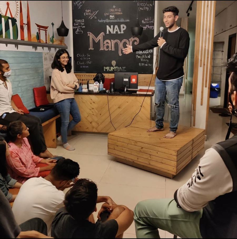 Open mic night at the hostel